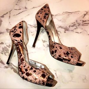 Jessica Simpson Pink & Gold Heels